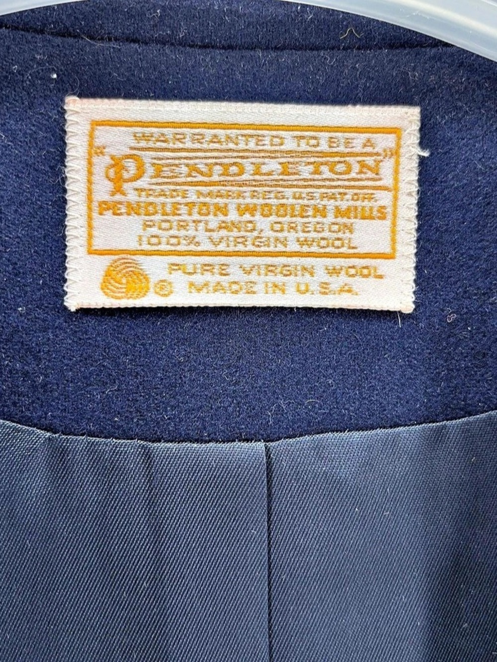 Vintage Pendleton Navy Virgin Wool Blazer Size 14 Dark Academia Preppy - Picture 4 of 8